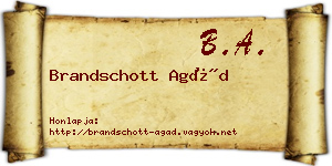Brandschott Agád névjegykártya